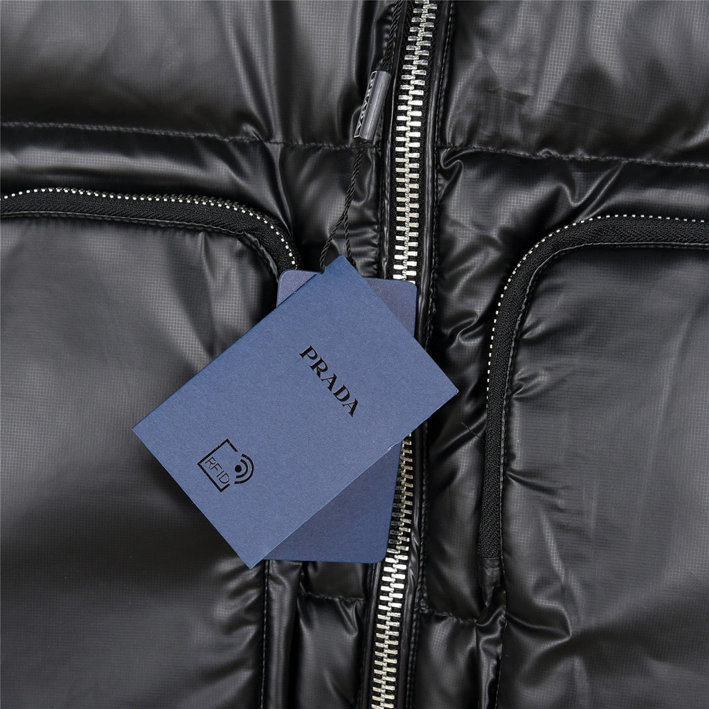 Prada Re-Nylon Down Jacket with RFID Tag and Gold Hardware
