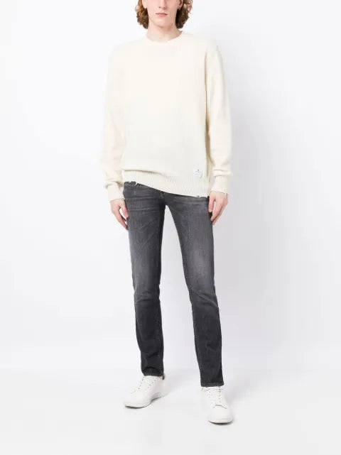 Department 5 distressed-hem crew-neck jumper
