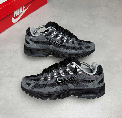 Nike P-6000 Suede Anthracite Black Chrome Metallic Silver$128