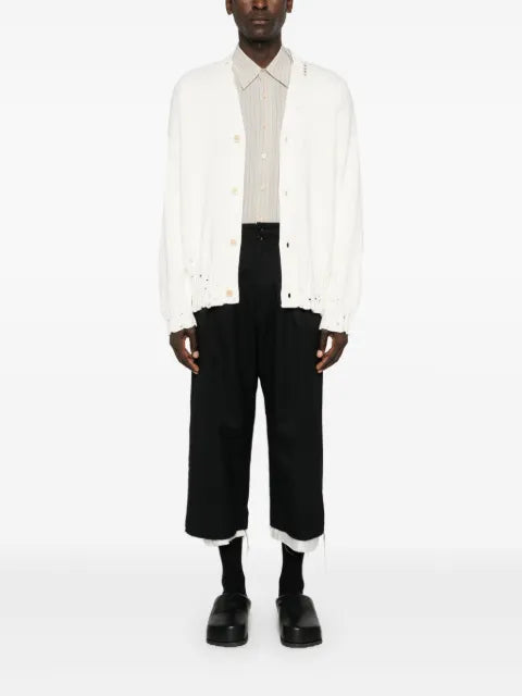 Marni dishevelled cotton cardigan with Marni Mending