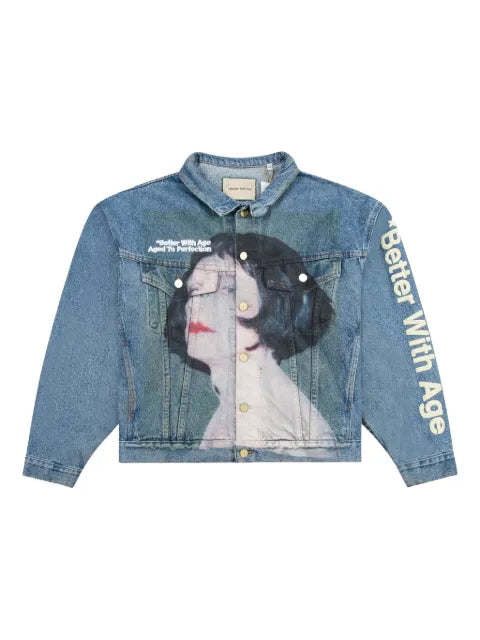 Better with Age  Brandy graphic denim jacket