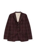 Eleventy check-pattern notched-lapels blazer