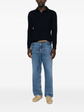 Gran Sasso ribbed-knit polo-collar sweater
