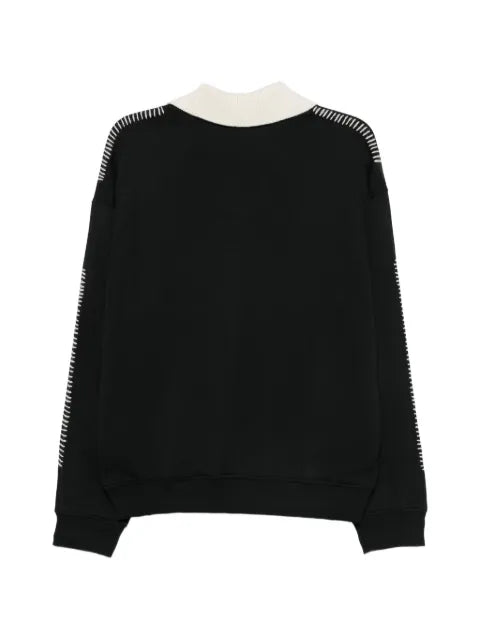Laneus embroidered whipstitch sweatshirt