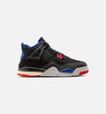 Air Jordan 4 Retro 'Rare Air' Preschool - Black/Fire Red/Deep Royal Blue
