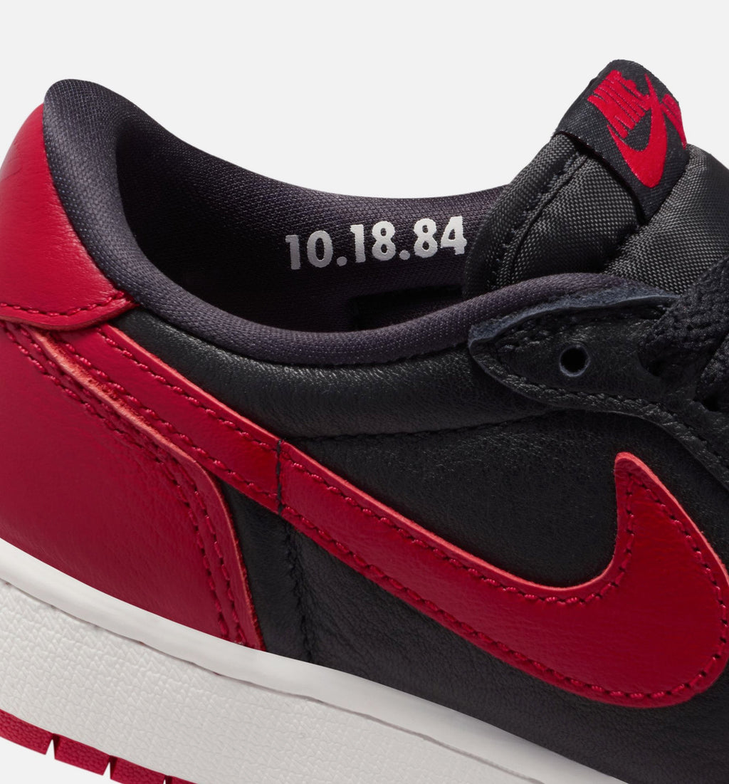 Air Jordan 1 Retro Low OG Banned Grade School Lifestyle Shoes - Black/Varsity Red/Summit White