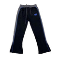 Syna world Black Contrast Blue Stripe Flared Sweatpants