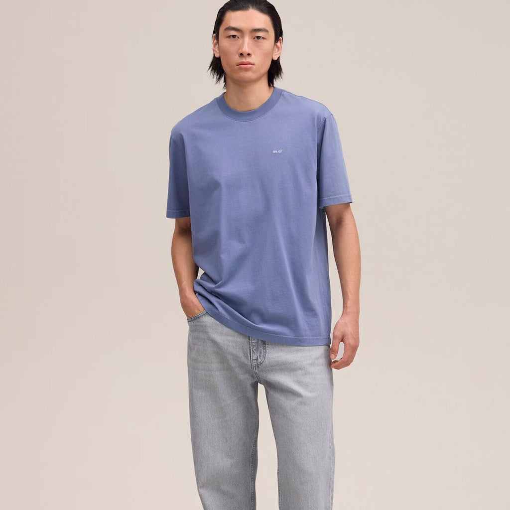 NN07 Adam EMB T-shirt: Stone Blue