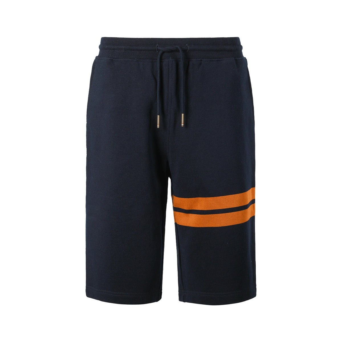Thom Browne Style Athletic Cotton Shorts with Signature Four-Bar Detail