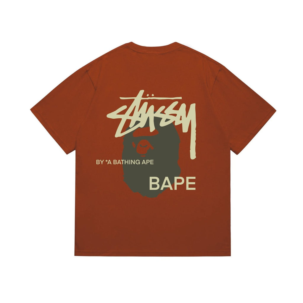 BAPE Olive & Gold Ape Wordmark Graphic T-Shirt
