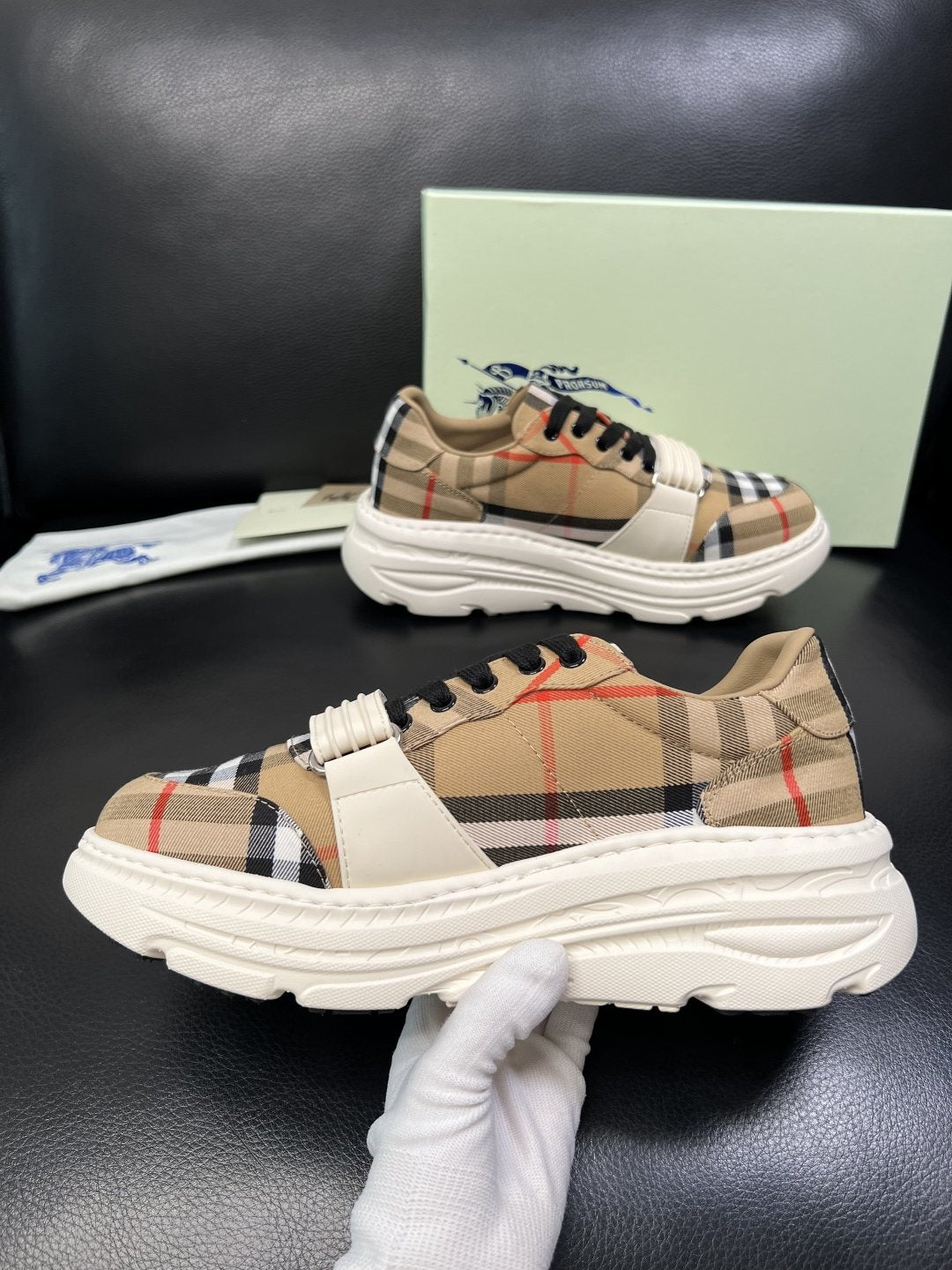 Burberry Check Low-Top Sneakers - Rubber Sole