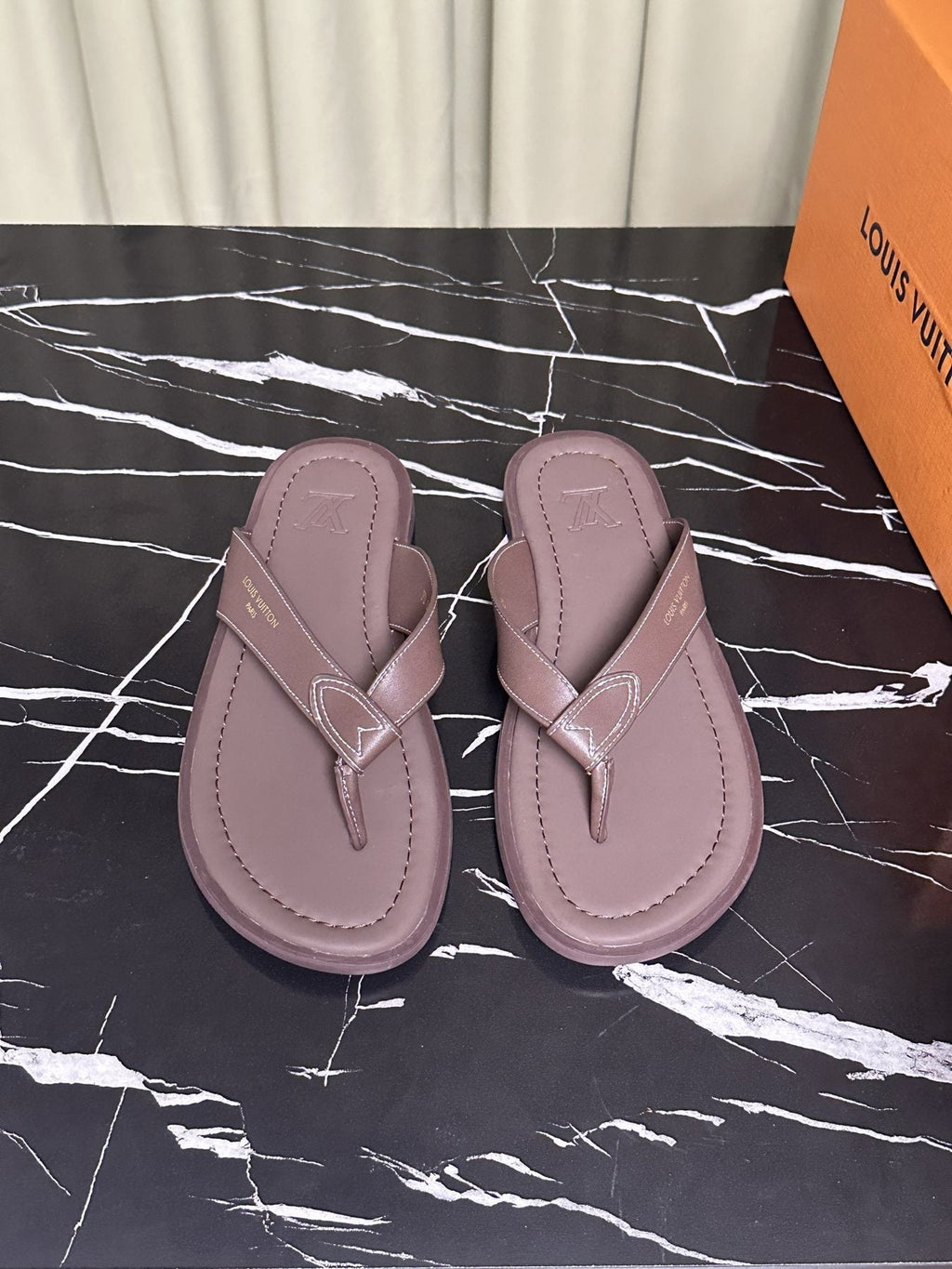 Louis Vuitton Men's Leather Thong Sandals