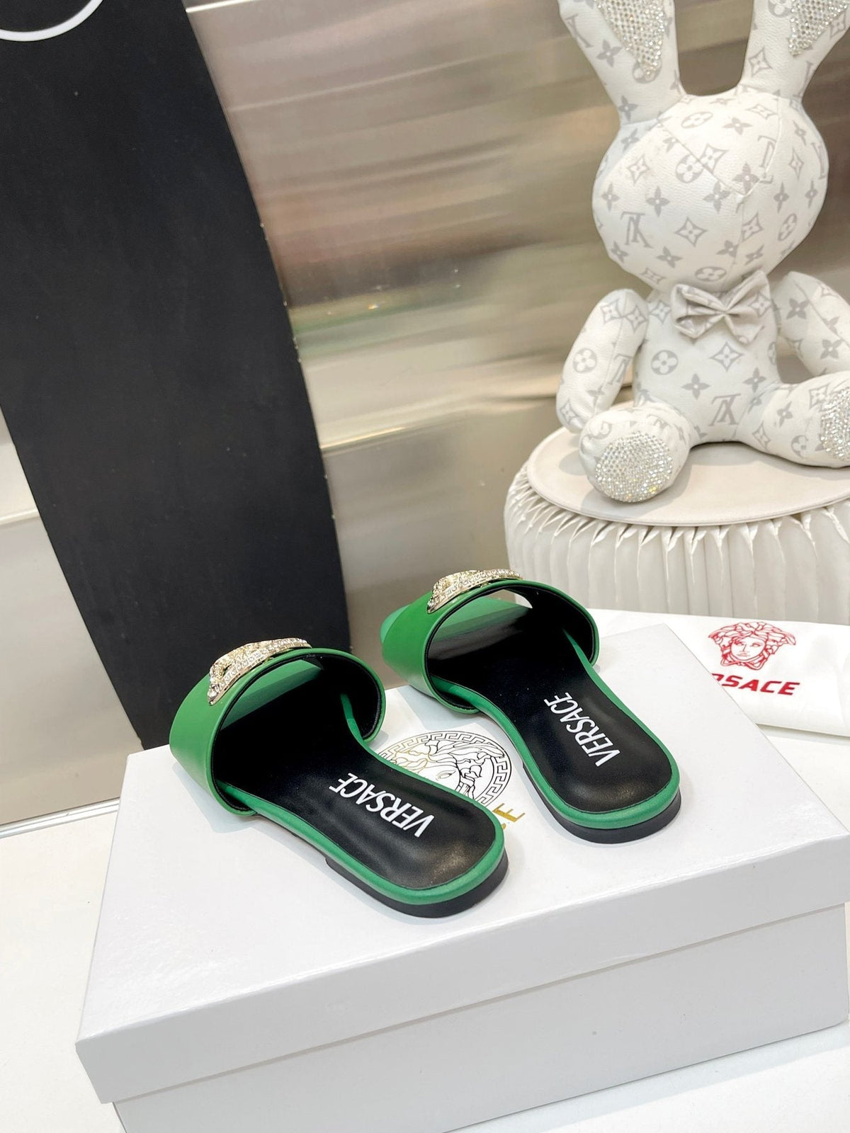 Versace Emblem Slide Sandals