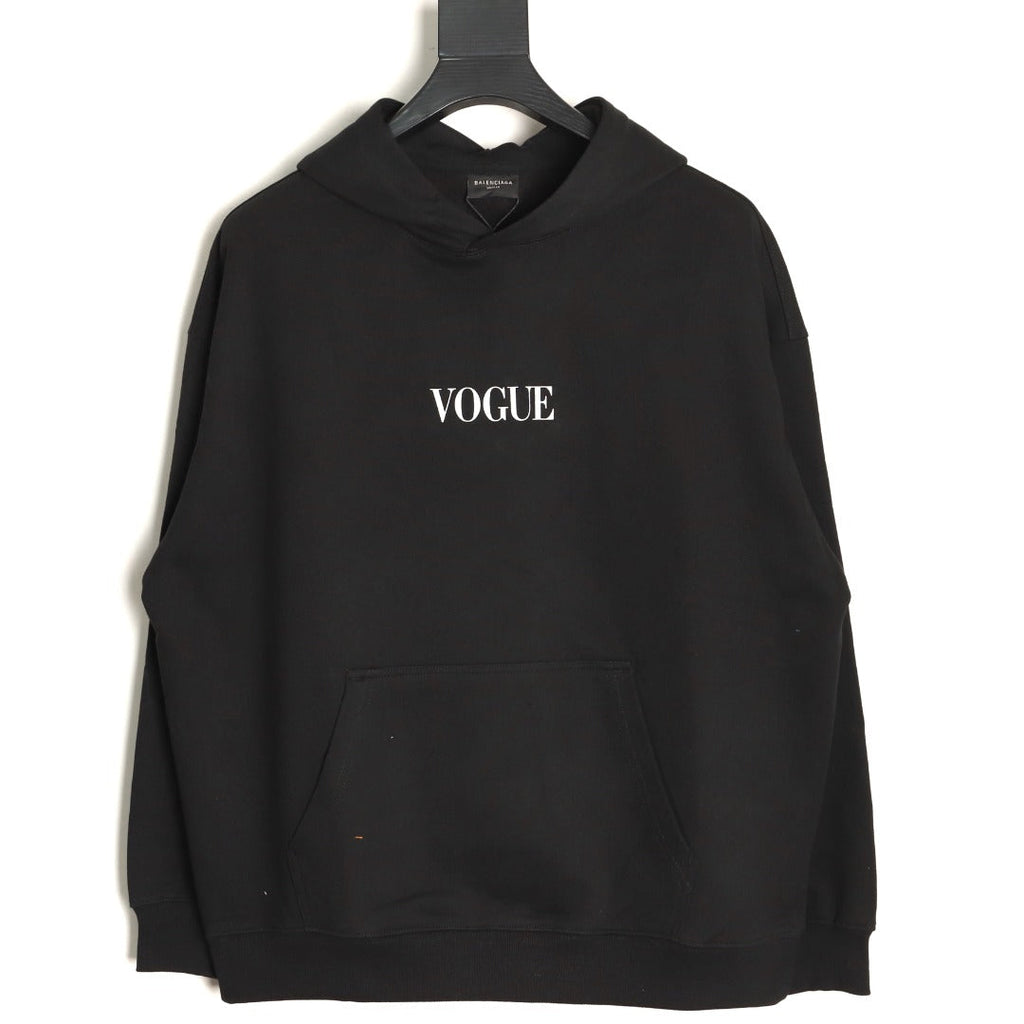 Balenciaga Vogue-Print Tower Graphic Hoodie - Black
