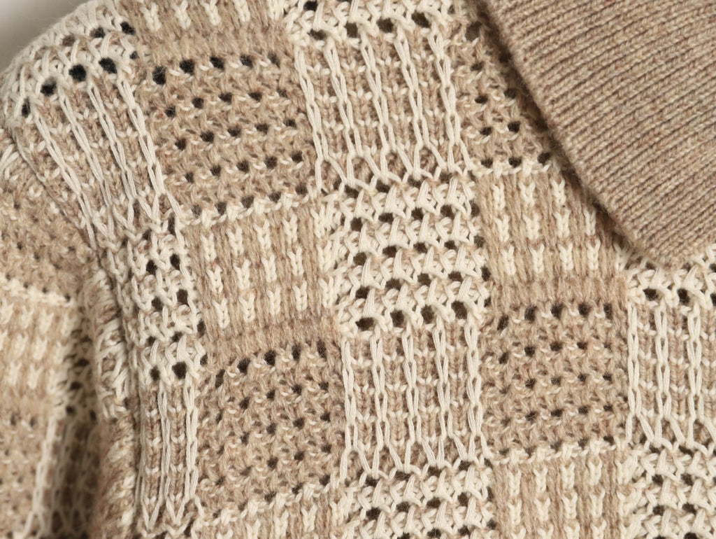 Louis Vuitton Checkered Jacquard Knit Cardigan